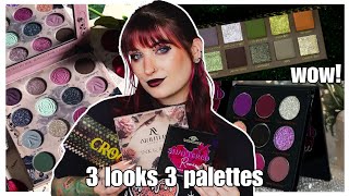 3 looks 3 palettes! | ink \u0026 roses, shattered romance, croc