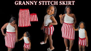 GRANNY STITCH SUMMER SKIRT FOR MOM N ME WEAR #granny #crochetfashion #stitch