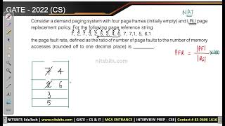 GATE CS & IT - LRU Page Replacement - [2022]