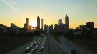 sunset in Atlanta taken from freedom parkway