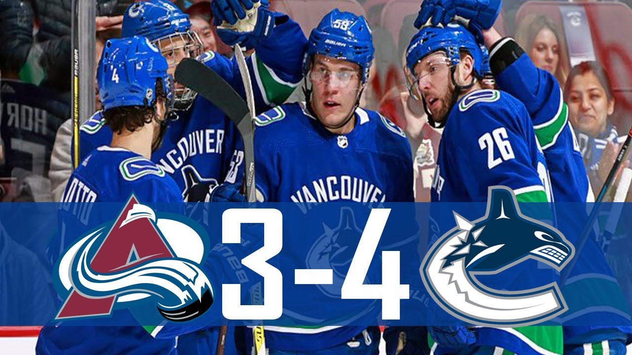 Canucks Vs Avalanche | Highlights | Jan. 30, 2018 [HD] - YouTube