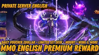 MMO ENGLISH PREMIUM REWARD FREE VOUCHER 1,3K DOLLAR + SET SKIN LIMITED + DAILY VOUCHER + WING \u0026 MORE