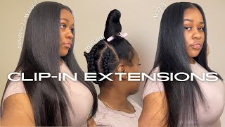 EASY & NATURAL ClLIP-IN EXTENSIONS W MINIMAL LEAVE-OUT! *BRAID DOWN METHOD* | CURLSQUEEN