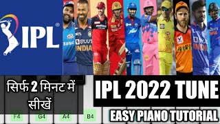 IPL Theme song piano tutorial with notations|IPL 2022|
