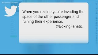 Is it wrong to recline your seat on an airplane? Viewers weigh in