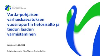 Varda-webinaari vuosiraportin sisällöstä