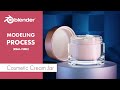 Cosmetic Сream Jar Modeling Process In Blender (Real-Time)