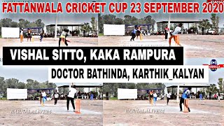 TARMALA(VISHAL SITTO, KAKA RAMPURA)VS MALOOKPUR (DOCTOR BATHINDA, KARTHIK_KALYAN)FATTANWALA CUP 2020