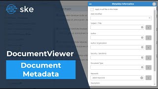 DocumentViewer - Manage Document Metadata