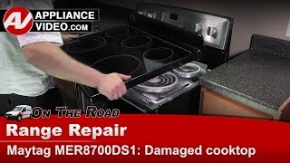 Maytag Stove Repair - Damaged Cooktop - Cooktop