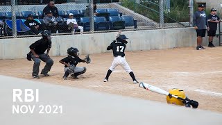 アメリカ少年野球 先制点 一塁線を抜くタイムリーヒット 小学校3年生 8歳 3RBI Hit