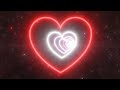 Heart Shape Twisted Tunnel of Valentine's Day Fluorescent Neon Lights 4K VJ Loop Moving Background