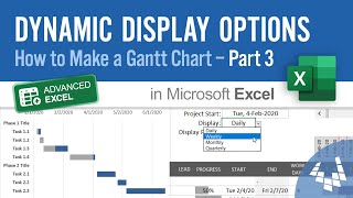 Make a Gantt Chart in Excel - Part 3: Dynamic Display