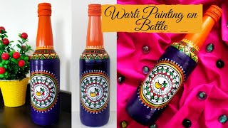 Warli painting on bottle| Warli art| Folk Art |Bottle Painting| Easy bottle painting for beginners