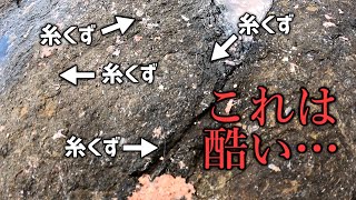 大量にポイ捨てされた糸くず…五島の釣り場を汚さないでください