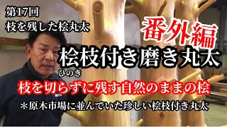 番外編‼︎ あえて枝を切らずに残す自然のままの桧枝付き丸太！ビフォーアフターにびっくり⁈【第17回】