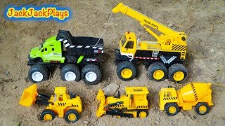 Construction Vehicle UNBOXING! | Toy Dump Truck, Crane, Bulldozer Pretend Play | JackJackPlays