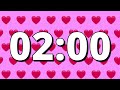 2 Minute Countdown Timer [Valentine Hearts] 4K