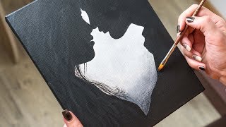 Loving Couple in the Twilight - Acrylic painting / Homemade Illustration (4k)