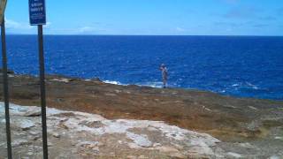 Andy at the Halona Blowhole.3gp