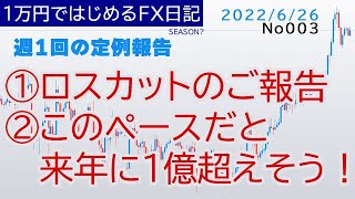 ロスカット報告＆来年は億トレになれそう【１万円ではじめるFX日記】(2022年6月26日)