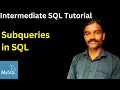 Subquery in SQL | Intermediate SQL tutorial | nested subquery