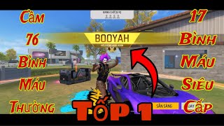 [Freefire] Chỉ Cần 76 Bình Máu Thường 17 Bình Máu Siêu Cấp Tank Bo Rank Sinh Tồn Lấy Tốp 1 Quá Dễ