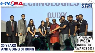 Quixy wins Emerging Product of the year Award at HYSEA Innovation Summit 2021