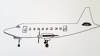Aeroplane easy whiteboard drawings step by step academy of art| How to draw airplane on whiteboard