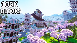I Transformed the Cherry Blossom Biome into a Village in Hardcore Minecraft