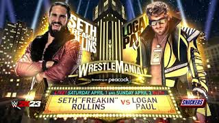 WWE Wrestlemania 39 Seth Rollins vs Logan Paul Official Match Card