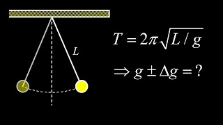 Using a pendulum to measure gravity (including propagation of errors).