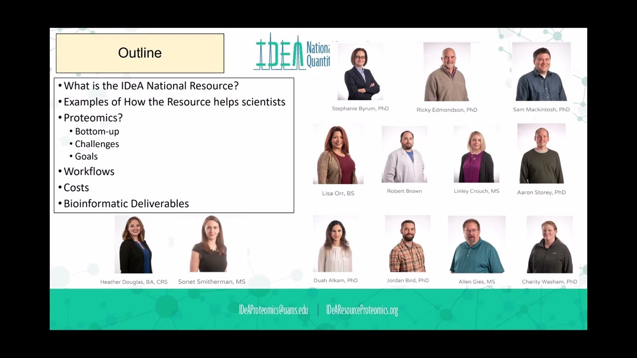 Idea National Resource For Proteomics The Idea National Resource For