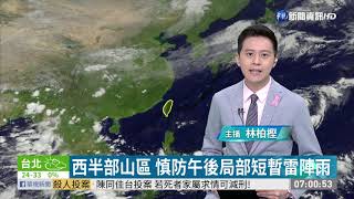 各地多雲到晴 僅東半部零星短暫陣雨| 華視新聞 20201004