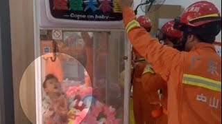 Boy trapped inside claw machine rescued