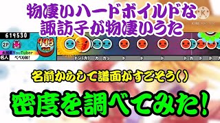 【密度調べ#132】名前からして譜面もヤバそうな物凄いハードボイルドな諏訪子が物凄いうたの密度を調べてみた！【太鼓さん次郎】