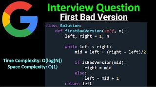 First Bad Version - Sorting & Searching - Python