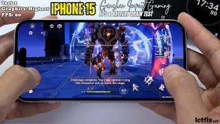 iPhone 15 Genshin Impact Gaming test | Apple A16 Bionic