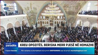 Sali Berisha merr pjesë në homazhet që po mbahen për Anastas Janullatosin (30.01.2025)