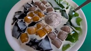 配料滿滿好滿足🤗 》大三圓🍠芋圓地瓜圓嫩仙草凍｜Grass jelly with taro balls \u0026 sweet potato balls -Taiwan street food