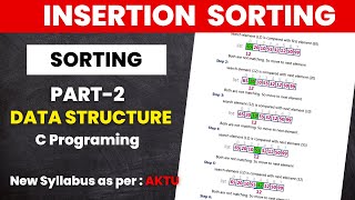 INSERTION SORTING Fully Explain In Hindi || Insertion sort Algorithm, program, Example|| sorting.