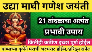 उद्या #गणेशजयंतीला || 21 तांदळाचा अत्यंत प्रभावी उपाय ||कितीही कठीण इच्छा पूर्ण होऊन भरभराट होईल...