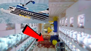 Lego Ship Fights Extreme Wave Onslaught Captured From Inside !!!