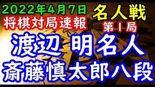 将棋対局速報▲渡辺 明名人ー△斎藤慎太郎八段 第80期名人戦七番勝負 第１局[矢倉]