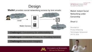 Shuai Li - Mailet: Instant Social Networking under Censorship