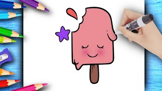 HOW TO DRAW A CUTE ICE CREAM ✨ CUTE AND EASY DRAWING