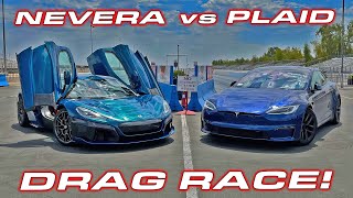 IS 1,914 HP ENOUGH TO BEAT TESLA? NEVERA vs PLAID * Quickest Production Cars in the World DRAG RACE