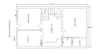 19x33 house plan/3 Marla house