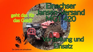 Einachser mit 15 PS unter 2500 Euro. Vorstellung und Test #JansenVersand Motorgeräteträger MGT-420