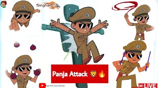 Little singham 🦁 drawing easy | Panja Attack 🔥 | How to draw little singham 😆 easy step by step